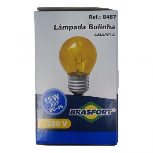 LAMP.BOLINHA BRASFORT 15WX220V AMARELO PC 5