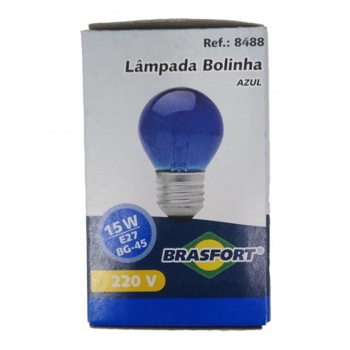 LAMP.BOLINHA BRASFORT 15WX220V AZUL PC 5