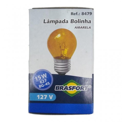 LAMP.BOLINHA BRASFORT 15WX127V AMARELO PC 5
