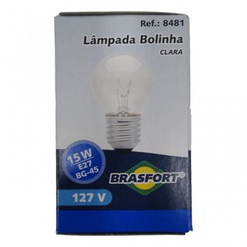 LAMP.BOLINHA BRASFORT 15WX127V CLARA PC 5