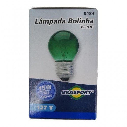 LAMP.BOLINHA BRASFORT 15WX127V VERDE PC 5