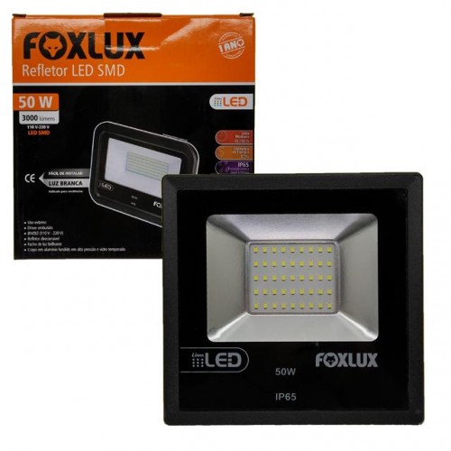 REFLETOR LED FOXLUX 50W X 6500K BIV PC 1