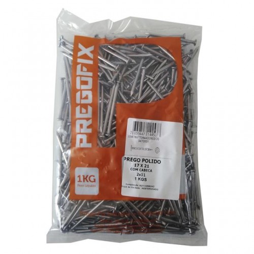 PREGO COMUM. PREGOFIX 17 X 27 C/CABECA KG 1 PREGO COMUM. PREGOFIX 17 X 27 C/CABECA KG 1