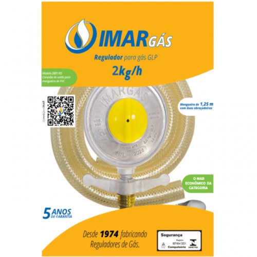 REGULADOR DE GAS IMAR C/MANG 1.25M 2001/05 (2KG/H) PC 1