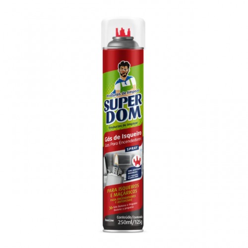 GAS ISQUEIRO C/ ADAPTADORES SUPER DOM 250ML/125G PC 1