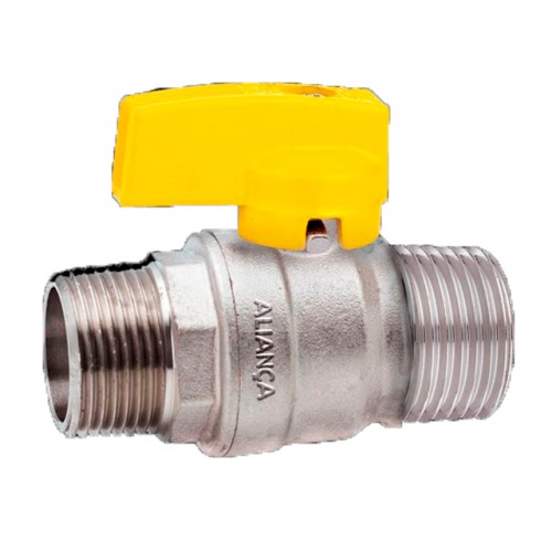 REGISTRO DE GAS RETO ALIANCA MACHO/MACHO CURTA 1/2 NPT 550/13> PC 1