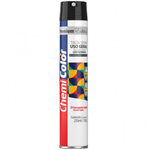 TINTA SPRAY CHEMICOLOR ATUADOR 360 PRETO FOSCO 250ML PC 1