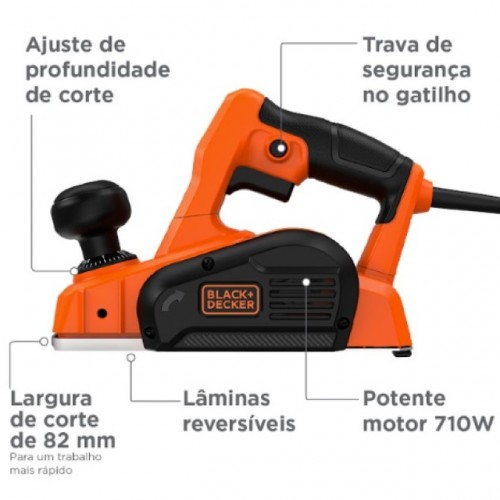 PLAINA B&D 31/4 (82MM) 710W 220V BEW712-B2 PC 1 PLAINA B&D 31/4 (82MM) 710W 220V BEW712-B2 PC 1