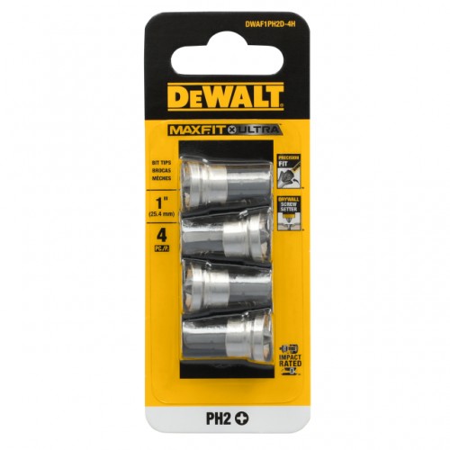 BITS PHILIPS DEWALT PH2 25MM MAXFIT P/DRYWALL DWAF1PH2D-4H PC 4