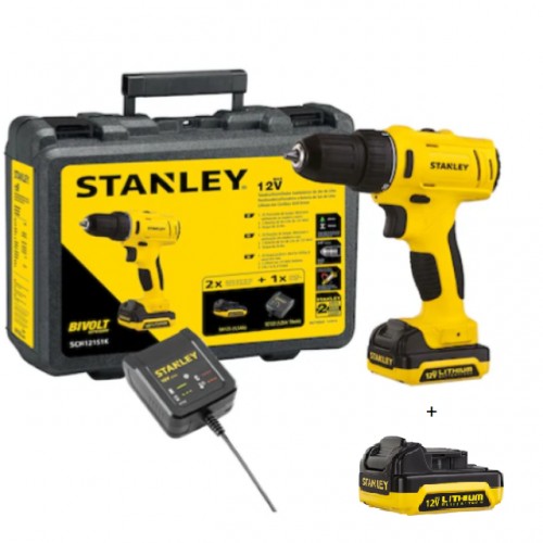 PARAFUSADEIRA STANLEY IMPACTO 3/8 12V 2 BAT + MALETA SCH121S2K-BR PC 1 PARAFUSADEIRA STANLEY IMPACTO 3/8 12V 2 BAT + MALETA SCH121S2K-BR PC 1