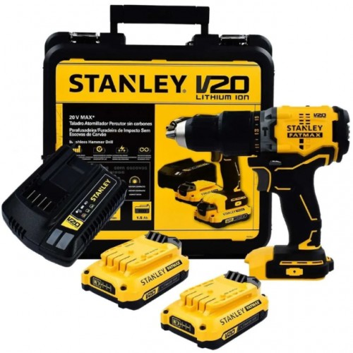 PARAFUSADEIRA STANLEY IMPACTO 1/2 20V 2 BAT + MALETA SBD715C2K-BR PC 1