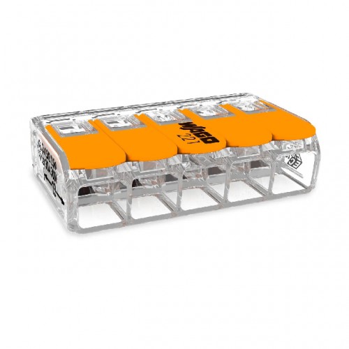 CONECTOR EMENDA WAGO TP 6MM 5P 41A 221-615 PC 5