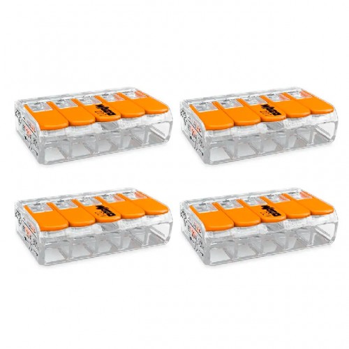 CONECTOR EMENDA WAGO TP CARTELA 4MM 5P 32A 221-415 C/4 UNID. 60473333 PC 1